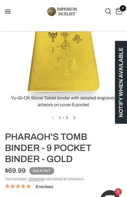 9 Pocket Binder Pharaoh’s Tomb Yugioh Sealed Imperium Duelist Sold Out. - Image 1