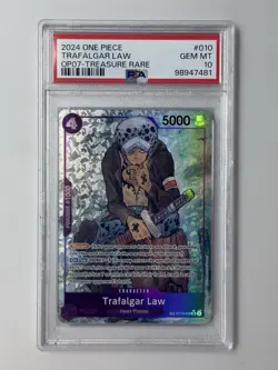 One Piece Trafalgar Law Treasure Rare Foil 500 Years Future ST10-010 PSA 10 - Image 1