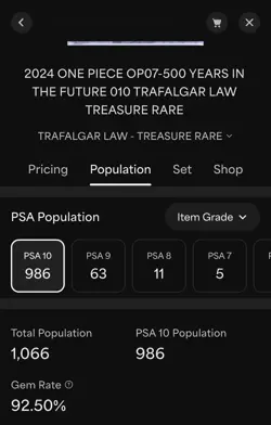 One Piece Trafalgar Law Treasure Rare Foil 500 Years Future ST10-010 PSA 10 - Image 4