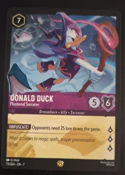 Disney Lorcana Donald Duck Flustered Sorcerer 73/204 Legendary Archazia's Island - Image 1