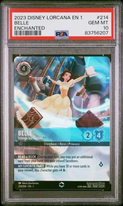 PSA 10 2023 Disney Lorcana EN 1-The First Chapter Belle #214 Enchanted Foil - Image 1