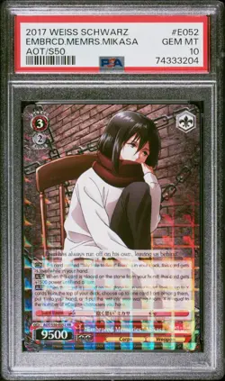 Weiss Schwarz Attack on Titan "Beyond the Walls" Mikasa RRR GEM MINT PSA 10 + Mi - Image 4
