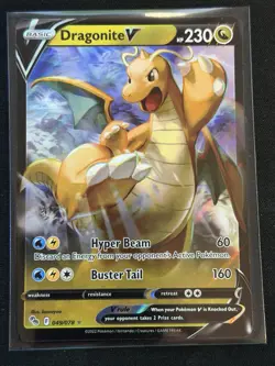 Pokemon TCG Dragonite v Full Art Holo Ultra Rare Card 049/078 Pokemon Go - Image 1