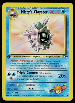 Pokemon Card - Misty's Cloyster 1st Edition Gym Heroes 29/132 Rare - Image 1