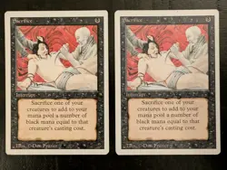 MTG Sacrifice x2 – Revised Edition – Lot of 2 Vintage Magic Cards – Moderate Pla - Image 1