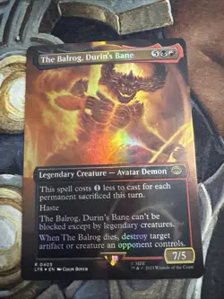 The Balrog Durin’s Bane Lord of The Rings Borderless Foil MTG NM - Image 1