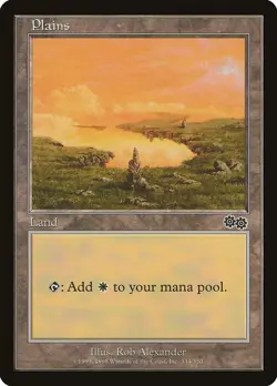 MTG Plains (334) ** Urza's Saga ** English (DAMAGED) - Image 1