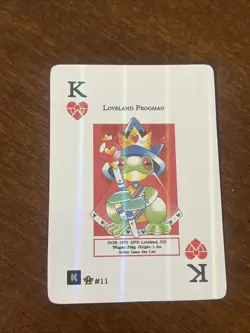 MetaZoo Kickstarter WPT Loveland Frogman Holo Playing Card King Of Hearts LP - Image 1