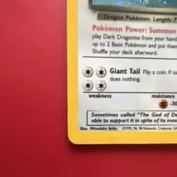 Pokemon Dark Dragonite 5/82 Team Rocket Holo Rare 70 HP Stage 2 Unlimited Card - Image 3