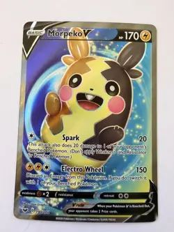 Morpeko V Full Art 190/202 Swsh01: Sword & Shield Holo 2020 Pokemon Card NM - Image 1