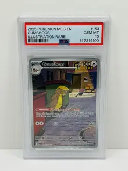 🔥2025 POKEMON MEG EN-MEGA EVOLUTION ILLUSTRATION RARE #153 GUMSHOOS PSA 10!🔥 - Image 1