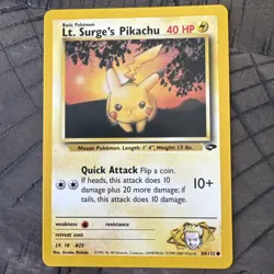 Lt Surge's Pikachu 84/132 Gym Challenge Pokemon Card - Image 1