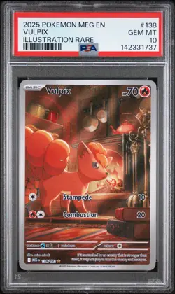 2025 POKEMON MEG EN-MEGA EVOLUTION ILLUSTRATION RARE #138 VULPIX PSA 10 03725 - Image 1