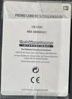 DETECTIVE PIKACHU SM190 PROMO STAMPED RARE POKEMON HOLO SEALED NM - Image 2