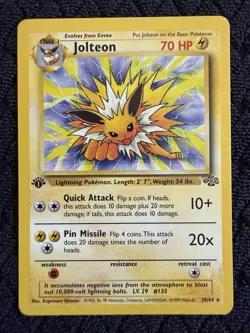 Pokemon TCG Jolteon 20/64 1st Edition Jungle Set Rare Vintage WOTC - Image 1