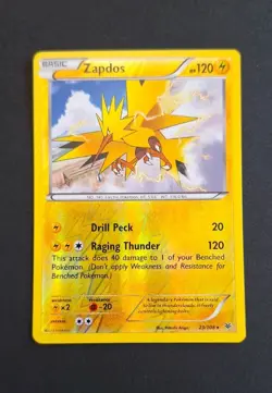 Pokemon TCG Zapdos 23/108 XY Roaring Skies Reverse Holo Rare LP - Image 1
