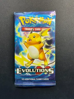 Pokemon XY Evolutions Booster Pack Factory Sealed Raichu 2016 - Image 1