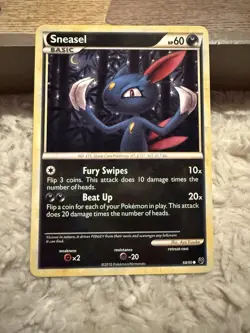 Pokemon TCG Sneasel HS-Undaunted 68/90 Regular Common - Image 1