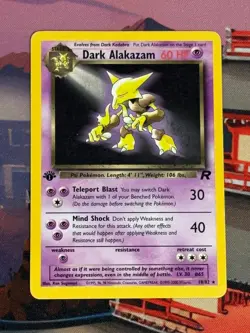 Dark Alakazam 18/82 Rare Team Rocket Pokemon 1st Edition HP - Image 1