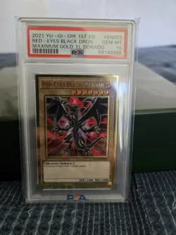 Yu-Gi-Oh! TCG Red-Eyes Black Dragon MGED-EN003 Maximum Gold El Dorado PSA 10 - Image 1