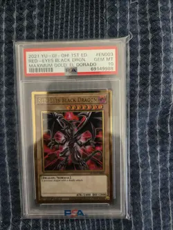 Yu-Gi-Oh! TCG Red-Eyes Black Dragon MGED-EN003 Maximum Gold El Dorado PSA 10 - Image 4