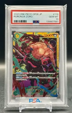 2023 One Piece JPN OP06-118 Roronoa Zoro Wings Of The Captain PSA 10 SEC #118 - Image 1
