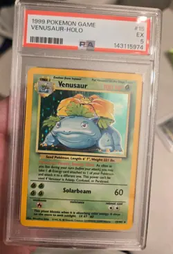 Psa Graded Base Set Holo Venusaur Pokemon Card 1999 15/102 - Image 1