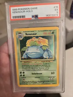 Psa Graded Base Set Holo Venusaur Pokemon Card 1999 15/102 - Image 3