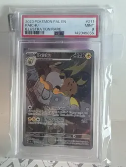 Pokemon Sv02: Paldea Evolved Raichu Holo Illustration Card 211/193 PSA 9 Mint - Image 1