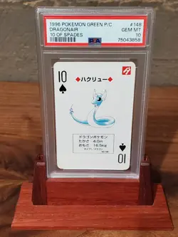 1996 Pokemon Dragonair Green Back Poker Playing Card 10 of Spades - PSA 10 - Image 1