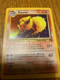 1999 Pokemon TCG Flareon Holo Rare Card Base Set 3/64 Mint Condition - Image 1