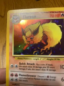 1999 Pokemon TCG Flareon Holo Rare Card Base Set 3/64 Mint Condition - Image 3