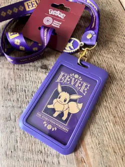 Pokemon x Natural History Museum - Eevee Card Lanyard Purple & Gold Worldwide - Image 3