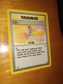 Pokemon TCG Trainer Lass Base Set Unlimited Rare Card 75/102 Vintage 1999 - Image 1