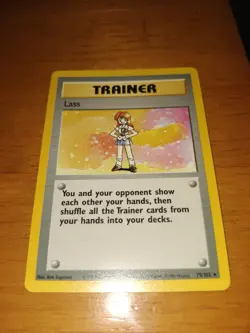 Pokemon TCG Trainer Lass Base Set Unlimited Rare Card 75/102 Vintage 1999 - Image 2