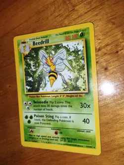 Pokemon Card - Beedrill - Unlimited - Regular Rare (17/102) WOTC Base Set LP - Image 3