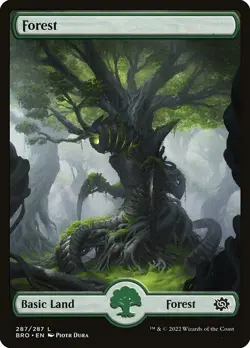 Lot of 20x Forest #287 - BRO Brothers War - MTG Magic FULL ART Land NM - Image 1