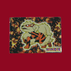 ARCANINE (WINDIE)--JAPANESE MEIJI EMBOSSED PROMO FOIL POKEMON CARD - Image 1