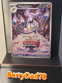 Chandelure 103/086 Sv: White Flare Illustration Rare Pokemon TCG NM - Image 1