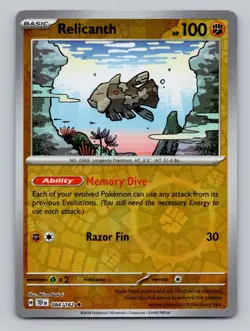 Reverse Holo Relicanth - 084/162 Rare SV05: Temporal Forces Pokemon - Image 1