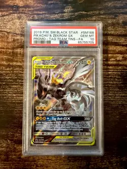 2019 Pokemon Pikachu & Zekrom GX Promo #SM168 Tag Team Tins - PSA 10 Gem Mint - Image 1