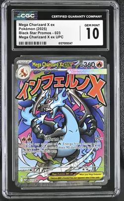 Mega Charizard X ex 2025 Pokemon Black Star Promos CGC 10 #023 - Image 1