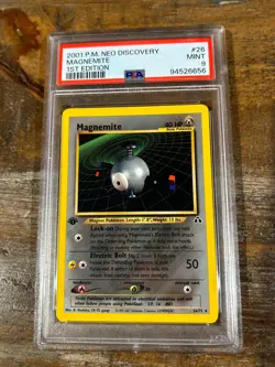 Pokemon 2001 Neo Discovery 1ST Edition MAGNEMITE #26 PSA 9 Mint RARE - Image 1