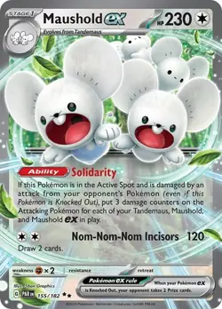 1x Maushold ex (#155/182) - Holofoil NM Eng Pokemon - SV04: Paradox Rift - Image 1