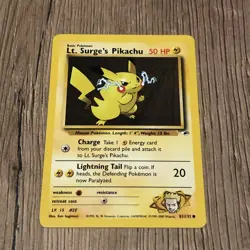Pokemon TCG Lt. Surge's Pikachu Gym Heroes 81/132 Regular Unlimited Common LP - Image 1