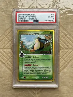 2006 POKEMON EX DRAGON FRONTIERS #10 - SNORLAX-REVERSE FOIL - PSA 6 - Image 3