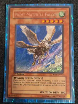 Yugioh Prime Material Falcon CRMS-EN082 Secret Rare LP 1st Ed - Image 1