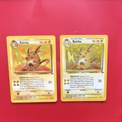 Pokemon Raichu Fossil Cards Lot of 2 14/62 29/62 1999 - Image 1