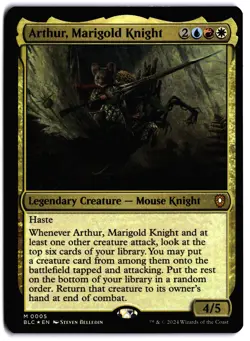 Arthur, Marigold Knight FOIL NM BLC Commander: Bloomburrow MTG - Image 1
