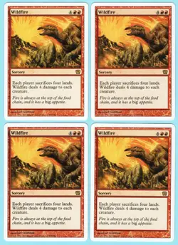 Wildfire x4 4x MTG Core Set 9th Edition PLAYSET Red Rare Sorcery NM AZ1 - Image 1